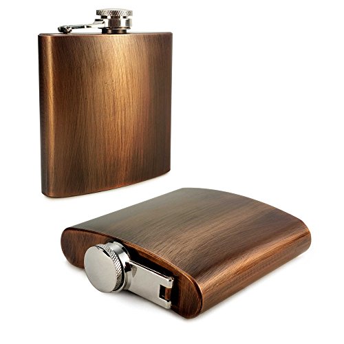 e-volve E-Volve Flasque Alcool Whisky Style Moderne - 6 oz - inox - Cuivre Plaqué- pour des occasions spéciales (mariage, sports, Golf, garçon d'honneur, fête des pères etc) 5055261831103 (5055261831103)