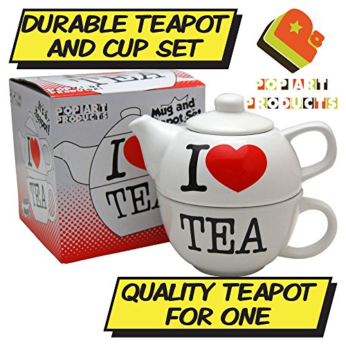 I Love Tea Théière pour One-Fantaisie-Tasses à ...