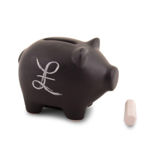 Tirelire cochonnet en céramique et peinture noire pour écrire à la craie 5055301514461 Home33 Accessories