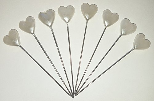 Florist Supplies uk En forme de cœur Fleuriste Bouquet Boutonnière et goupilles en acier 4,5 cm - Blanc 5055341819182 (5055341819182)