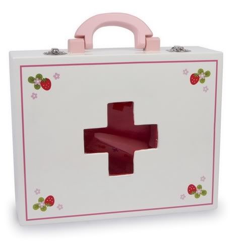 Valise de docteur ou d'infirmière en bois avec ...