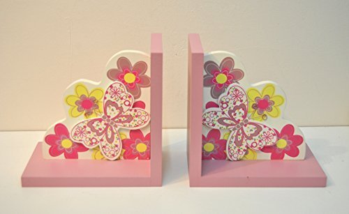 Butterfly Bedroom Chambre d'enfant Papillon Rose Serre-livres en bois pour chambre d'enfant code EAN 5055356003750 