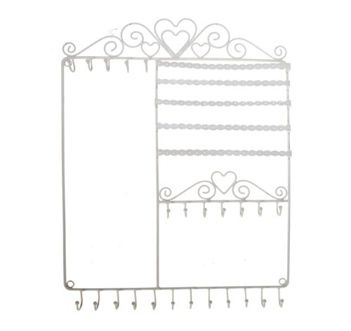 Shabby Chic Grand porte-bijoux mural vintage Crème