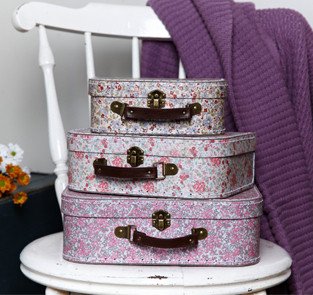Sass & Belle Lot de 3 valises de rangement vint...