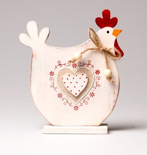 Figurine décorative Poule en bois