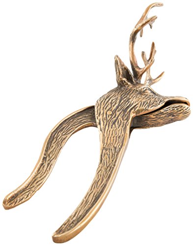 & laiton motif cerf casse-noix marron