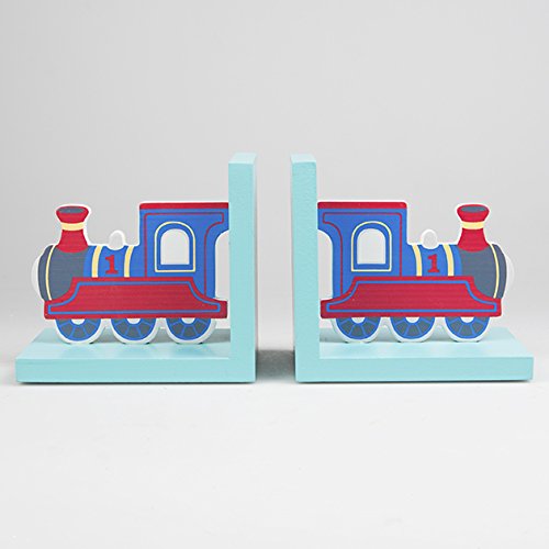 Paire de serre-livres en Bois-Train