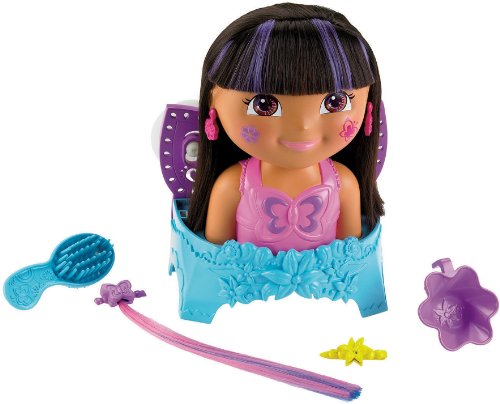 Dora the Explorer Fisher Price - V2130 - Bijou et Cosmétique - Poupée - Tete à Coiffer Dora 5055380072210 (5055380072210)