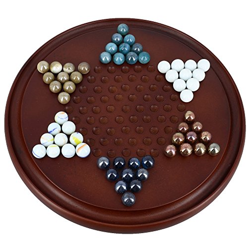 Jeu dames chinoises - Billes et plateau en bois...