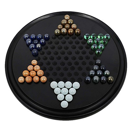 Dames chinoises en bois avec billes de verre; S...