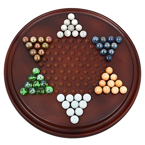 Dames chinoises en bois avec billes de verre ; ...