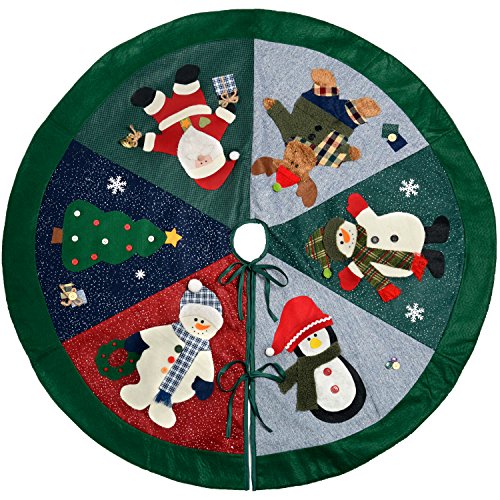 WeRChristmas Arbre de noël caractère décoration jupe, tissu, multicolore, 120 cm, grand 5055396929379 (5055396929379)
