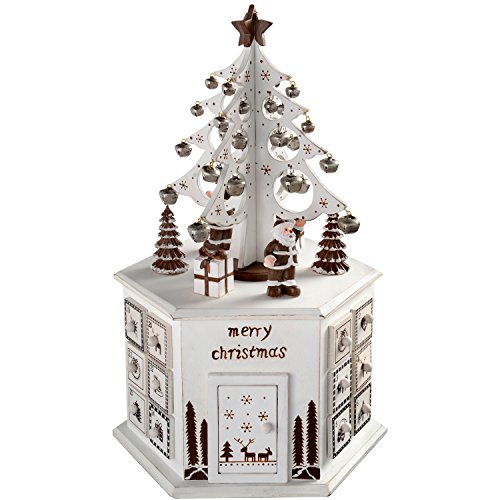WeRChristmas Arbre de noël calendrier de l'avent tour décoration, blanc, 36 cm 5055396984392 (5055396984392)