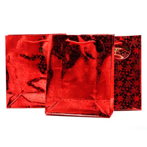 SACS RED holographique Snowflake MOYEN CHIRSTMA...