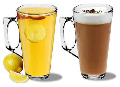Lot de 2 grands verres Latte - tasses en verre ...