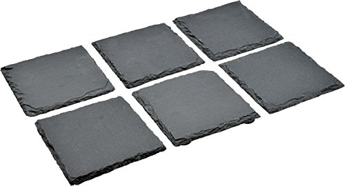 Sous-verres carrés en ardoise naturelle - Lot de 6