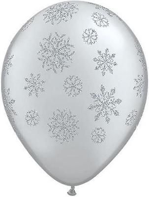 5 x Ballons Qualatex Motif Flocon De Neige Arge...