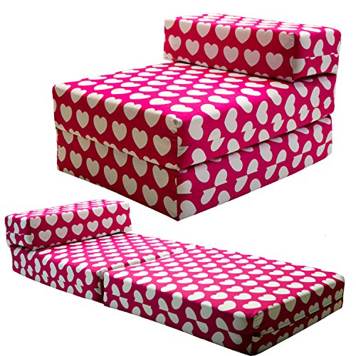 Gilda STANDARD CHAIRBED PINK HEART Kids Single Chair Z bed Guest