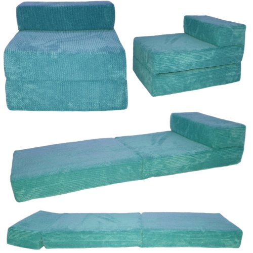 Gilda Chair bed Gilda ® Soft & douillet en velours côtelé sarcelle chauffeuse standard fauteuil démontable canapé-fauteuil-lit futon lit 5055513092672 (5055513092672)