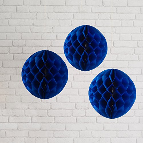 Lot de 3 Pompons Boules Alvéolées en Papier Ble...