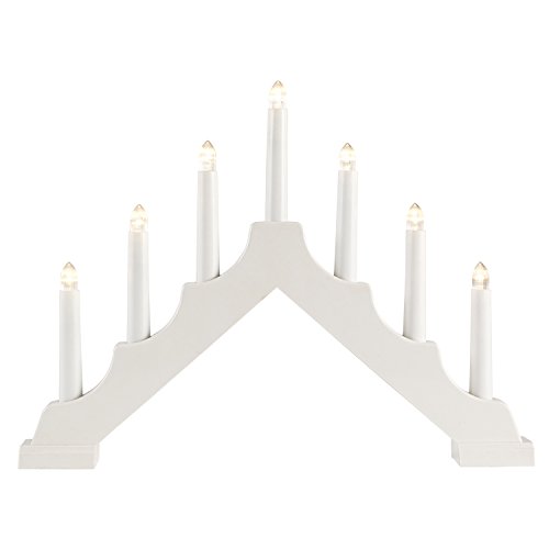 Chandelier de Noël Blanc à 7 Branches avec LED ...