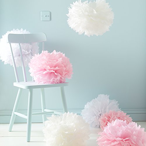 Lot de 9 Pompons Roses en Papier de Soie par Li...