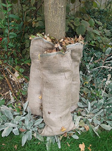 Yuzet 10 x Grand feuilles naturel jute compostables Sacs pour compost feuilles Sac en toile de jute code EAN 5055557565675 