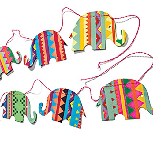 DEEP ROSE Bright éléphant imprimé aztèque Guirlande Corde du Commerce Équitable code EAN 5055569525919 