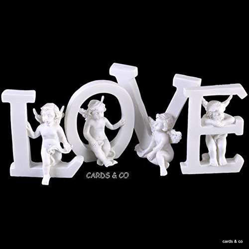 Bel Ensemble De 4 Résine Lettres D'amour Ange Chérubin Figurines D'ornement Pour La Maison & Jardin 5055581612024 Different