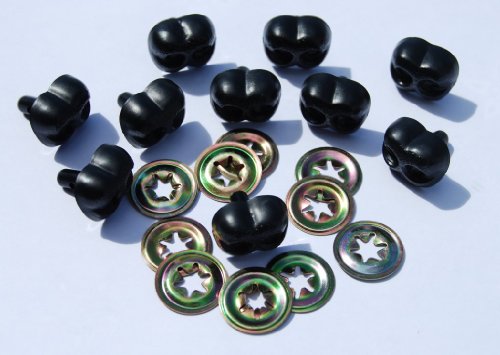 Lot de 25-Noir-nez Animaux Métal 15 mm-Dos Pelu...