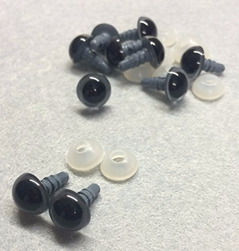 Lot de 5 Paires de yeux-Gris fumé-Plastique - 8...