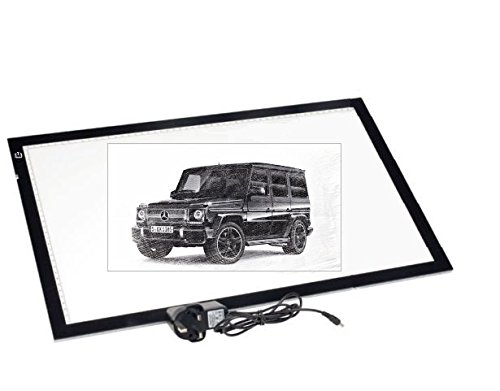 Rocwing Cadre lumineux à led a2 standard mince noir - tableau à copier/planche à dessin - affichage compatible avec variateur d'intensité 5055598810567 (5055598810567)