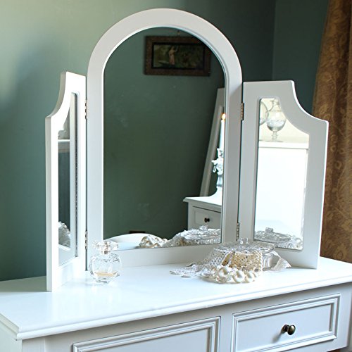 Eliza Miroir triptyque pour coiffeuse Blanc