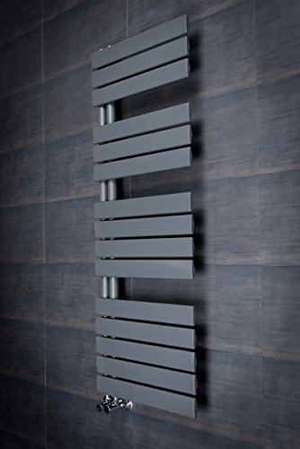 WarmeHaus Sèche-serviettes eau chaude Kristiansund 745W - 1380 x 500mm - Plat - Gris anthracite code EAN 5055653224360 