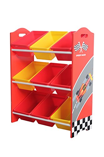 Olive Grove Étagère à jouets pour enfants Speedy Racer - Sérigraphie brevetée code EAN 5055674032036 