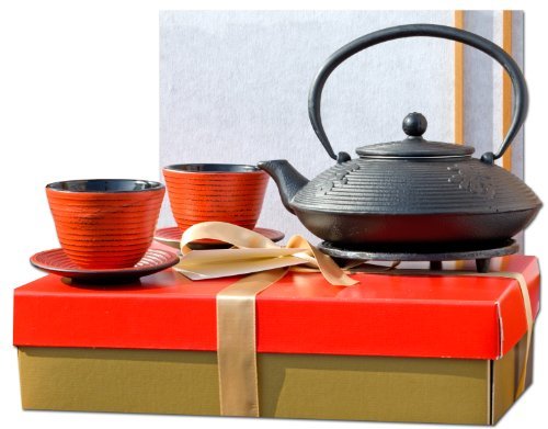 Coffret cadeau avec théière en fonte Dessous de...