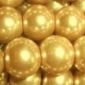 50 pièces 10 mm Perles En Verre - Doré - A1202