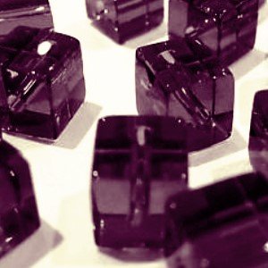 Lot de 50 perles en verre 8 mm Cube style valeu...