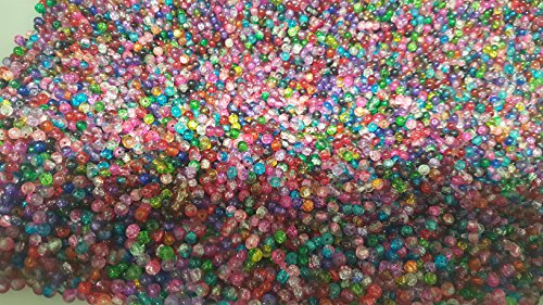 A1435 Assortiment de 200 perles en verre craque...