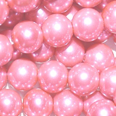 50 pièces 10 mm Perles En Verre - Rose Fuchsia ...