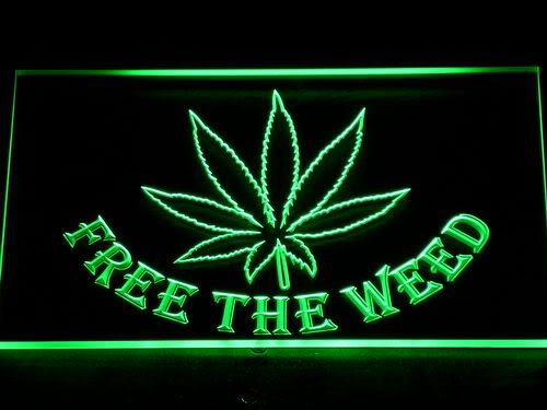 Enseigne Lumineuse 404-g Free the Weed Marijuan...