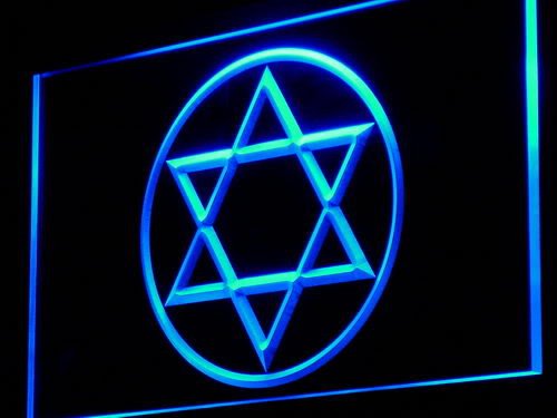 Enseigne Lumineuse i926-b Star of David Jewish ...
