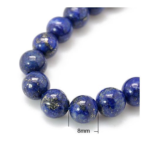 Charming Beads Fil De 24+ Bleu Lapis-Lazuli 8mm Perles Rond - (HA02335) - Charming Beads code EAN 5055711110017 