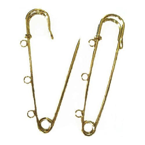 Paquet 5 x D'Or Fer Plaqué 75mm Epingle À Nourr...