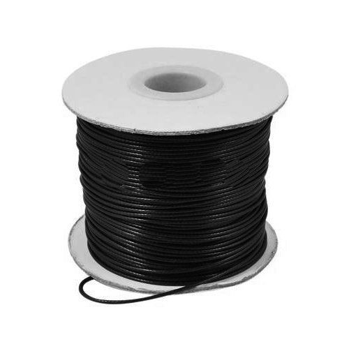 1 x Noir Polyester Ciré 10 Mètre x 1mm Cordon D...