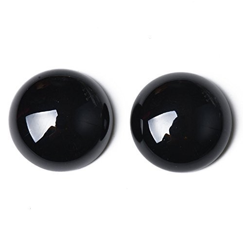 Paquet 3 x Noir Onyx 12mm Cabochon Rond Plat - ...