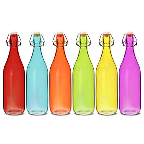 En Verre Coloré Swing Top bouteilles 1 litre - ...