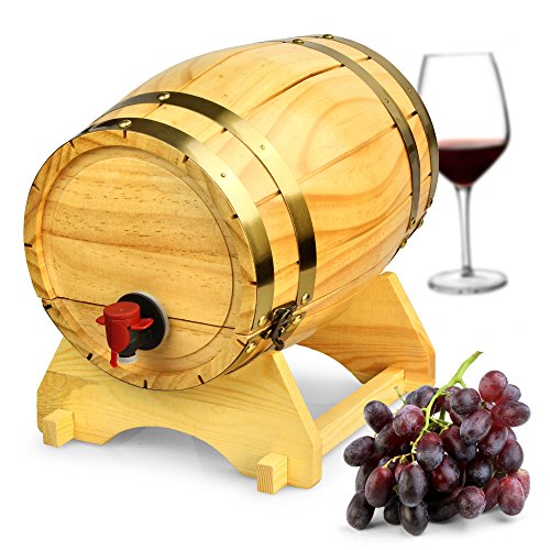 Distributeur de tonneau de vin en bois pin natu...