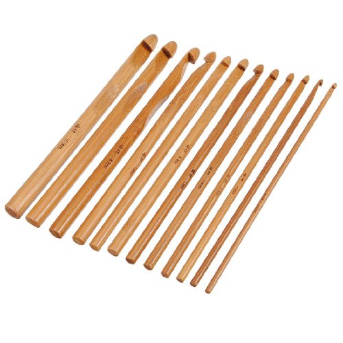 12 pc crochet aiguilles à tricoter en bambou cr...