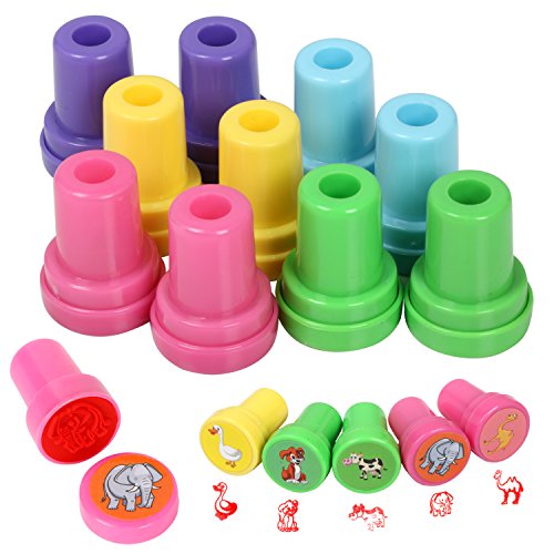 Lot de 10 jolis tampons d'animaux jeu papier am...